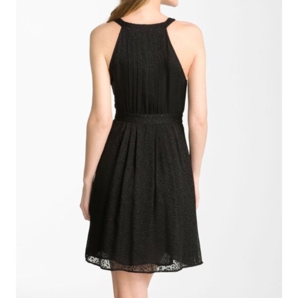 Theory ~Black Keresa Silk Blend Abstract Burnout Dress size 12 ASO Elena Gilbert - Picture 15 of 16